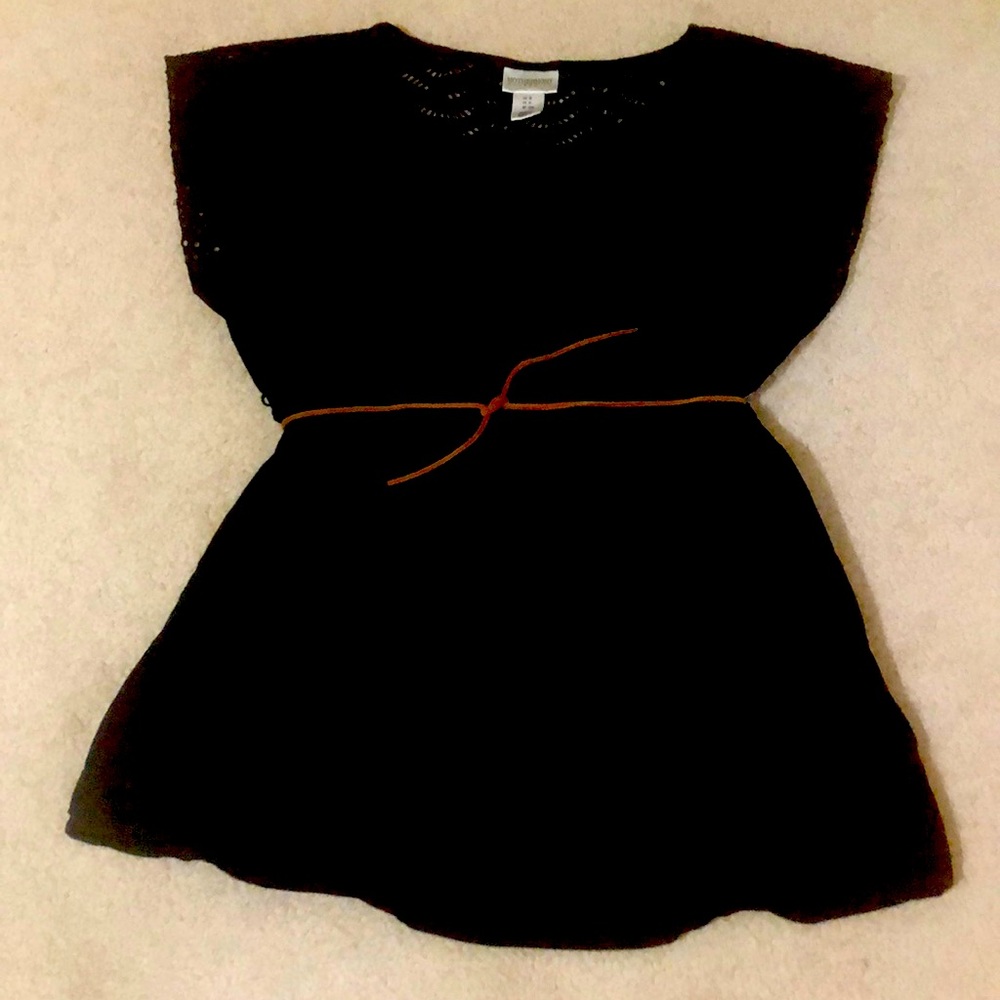 Black lace maternity blouse.